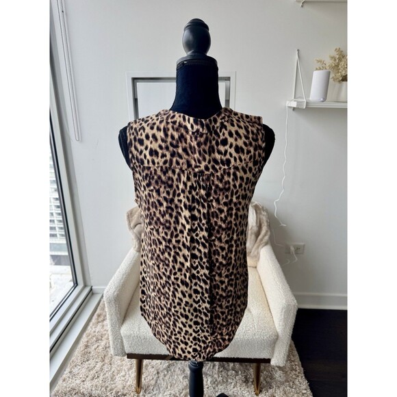 Nordstrom 41 Hawthorne Leopard V-Neck Sleeveless Tank Size Medium - Picture 3 of 6